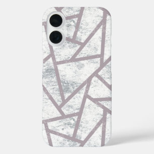 Bleekgrijze mozaïekpatroon iPhone 16 hoesje