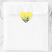 Bleekgroen blad hart sticker (Tas)