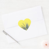 Bleekgroen blad hart sticker (Envelop)
