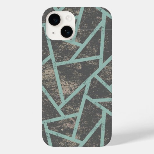 Bleekgroen en grijs mozaïekpatroon Case-Mate iPhone case (Achterkant)