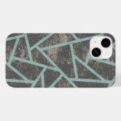 Bleekgroen en grijs mozaïekpatroon Case-Mate iPhone case (Achterkant (horizontaal))