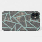 Bleekgroen en grijs mozaïekpatroon Case-Mate iPhone case (Achterkant (horizontaal))