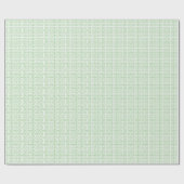Bleekgroen en wit Grieks sleutelpatroon Cadeaupapier (Vlak)