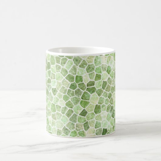 Bleekgroen Kasseien Patchwork Terrazzo Patroon Koffiemok (Center)