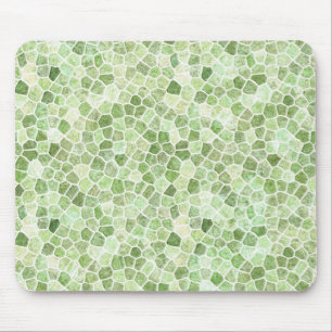 Bleekgroen Kasseien Patchwork Terrazzo Patroon Muismat