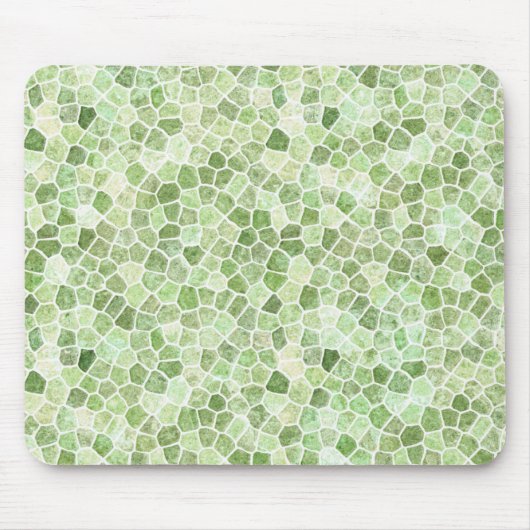 Bleekgroen Kasseien Patchwork Terrazzo Patroon Muismat (Voorkant)