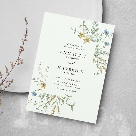 Bleekgroene All In One Delicate Wilde Bloem Bruilo Kaart