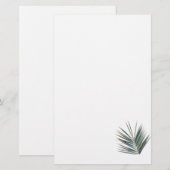 Bleekgroene blad briefpapier (Voorkant / Achterkant)