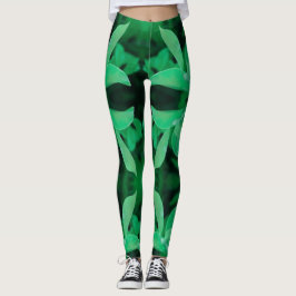 Bleekgroene bladplant Pastelkleuren Leggings