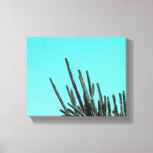 Bleekgroene cactus succulente planten minimalisme canvas afdruk