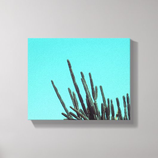 Bleekgroene cactus succulente planten minimalisme canvas afdruk (Voorkant)