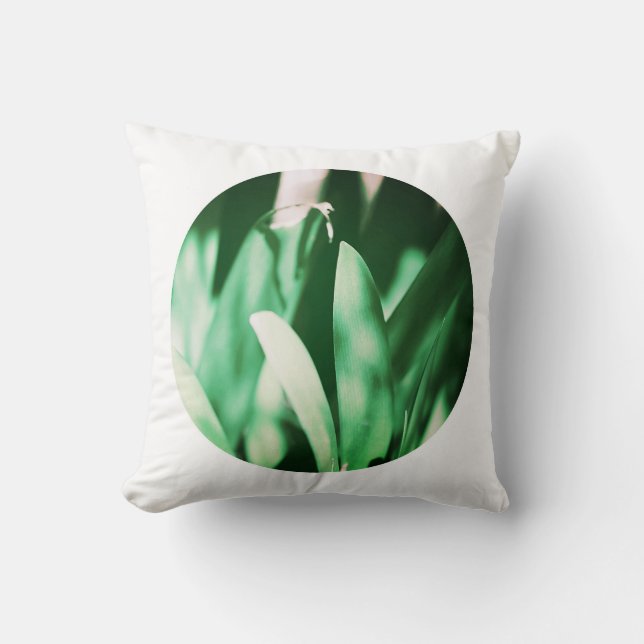 Bleekgroene Clivia Struiklelie Bladeren Kussenhoes Kussen (Voorkant)