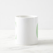 Bleekgroene en witte polkadot-monogram koffiemok (Center)