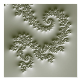 Bleekgroene fractal perfect poster
