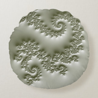 Bleekgroene fractal rond kussen