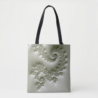 Bleekgroene fractal tote bag