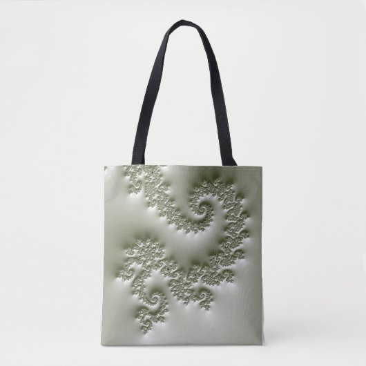 Bleekgroene fractal tote bag (Voorkant)