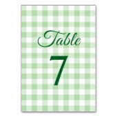 Bleekgroene Gingham Plaid Elegante Calligrafie Kaart (Achterkant)
