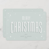 Bleekgroene Kerstmis Retro Sterren Plat Feestdagenkaart (Voorkant / Achterkant)