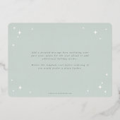 Bleekgroene Kerstmis Retro Sterren Plat Folie Feestdagenkaart (Achterkant)