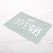 Bleekgroene Kerstmis Retro Sterren Plat Folie Feestdagenkaart (Gedraaid)