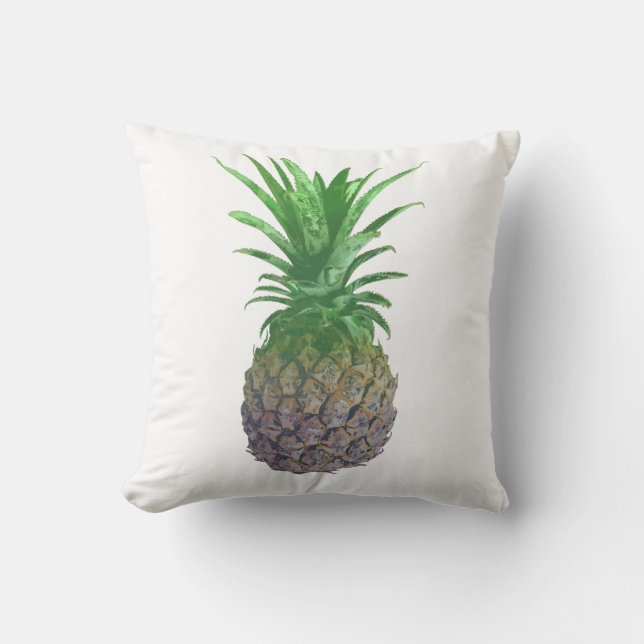 Bleekgroene paarse ananas minimalistisch kussen (Voorkant)