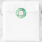 Bleekgroene Palm Bedankt Trouwcadeau Sticker (Tas)