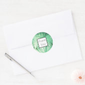 Bleekgroene Palm Bedankt Trouwcadeau Sticker (Envelop)