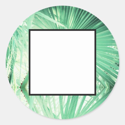Bleekgroene Palm Lege Trouwcadeau Sticker (Voorkant)