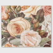  bleekheid en roze rozen cadeaupapier (Vlak)