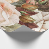  bleekheid en roze rozen cadeaupapier (Hoek)
