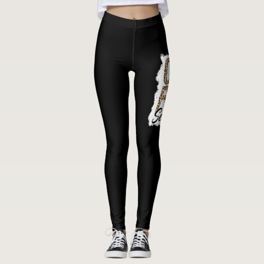 Bleekkrawvis — Seizoen Leopard Crawfish Boil Leggings (Voorkant)
