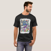 Bleekkwaliteit 5e graads Typografie 5e graad terug T-shirt (Voorkant volledig)
