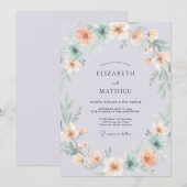 Bleekpaarse Ethische Botanische Bruiloft Kaart (Voorkant / Achterkant)