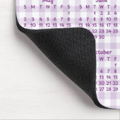 Bleekpaarse Gingham Whimsische 2027 Agenda Muismat (Hoek)
