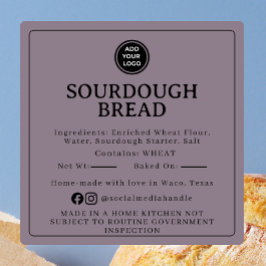 Bleekpaarse Sourdough Ingredienten Sticker voor Am
