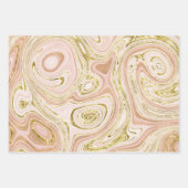 Bleekroze en gouden marmerlook inpakpapier vel (Voorkant 2)