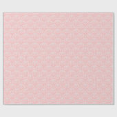Bleekroze en Witte Bloemendamask Patroon Cadeaupapier (Vlak)
