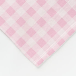 Bleekroze Gingham Fleece Deken
