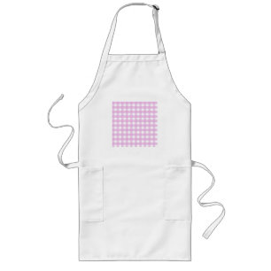 Bleekroze gingham lang schort