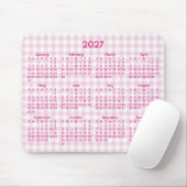 Bleekroze Gingham Whimsical 2027 Agenda Muismat (Met muis)