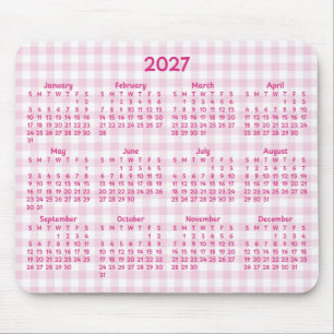 Bleekroze Gingham Whimsical 2027 Agenda Muismat