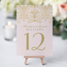 Bleekroze gouden vintage glamour monogram