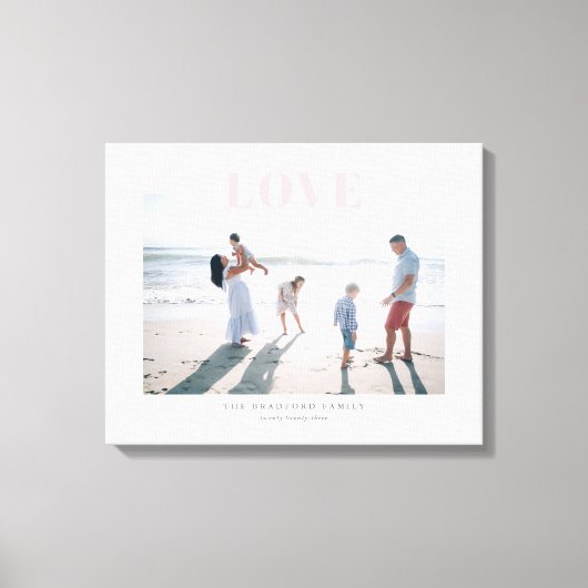Bleekroze grote liefdesherinnering evenement foto canvas afdruk (Voorkant)