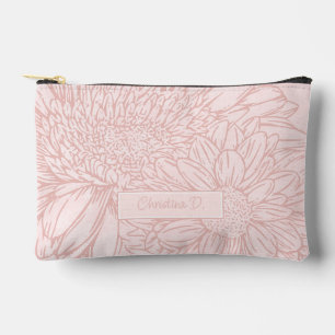 Bleekroze Grunge met Naam en Chrysanten Etui