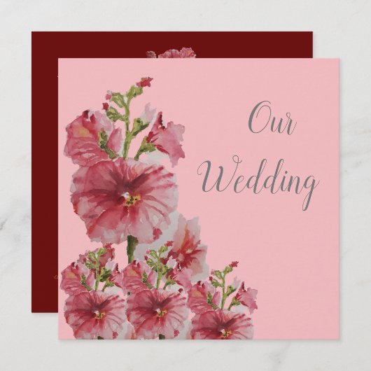 Bleekroze heemroos bloemige trouwkaart kaart