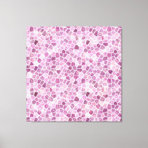Bleekroze Kasseien Patchwork Terrazzo Patroon Canvas Afdruk