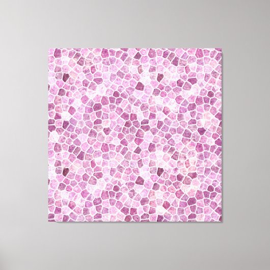 Bleekroze Kasseien Patchwork Terrazzo Patroon Canvas Afdruk (Voorkant)