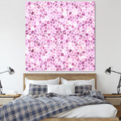 Bleekroze Kasseien Patchwork Terrazzo Patroon Canvas Afdruk (Insitu (Slaapkamer))