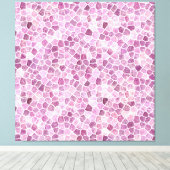 Bleekroze Kasseien Patchwork Terrazzo Patroon Canvas Afdruk (Insitu (Houten vloer))